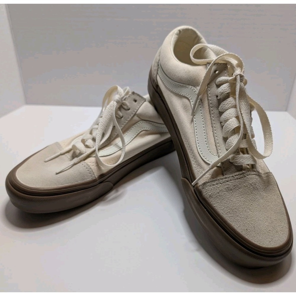 Vans BMX Old Skool Skate Shoe 6.5 M/8 W Suede Canvas Sneaker Marshmallow/Gum